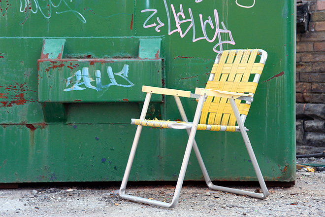 Relaxing by the dumpster.