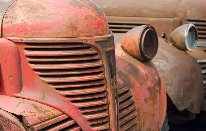 Rusty old cars